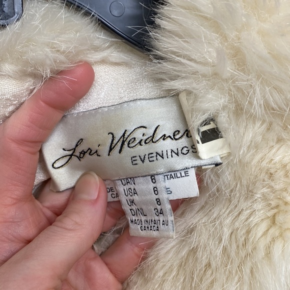 Lori weidner cream color dress, faux faux trim collar and sleeves - Picture 4 of 5